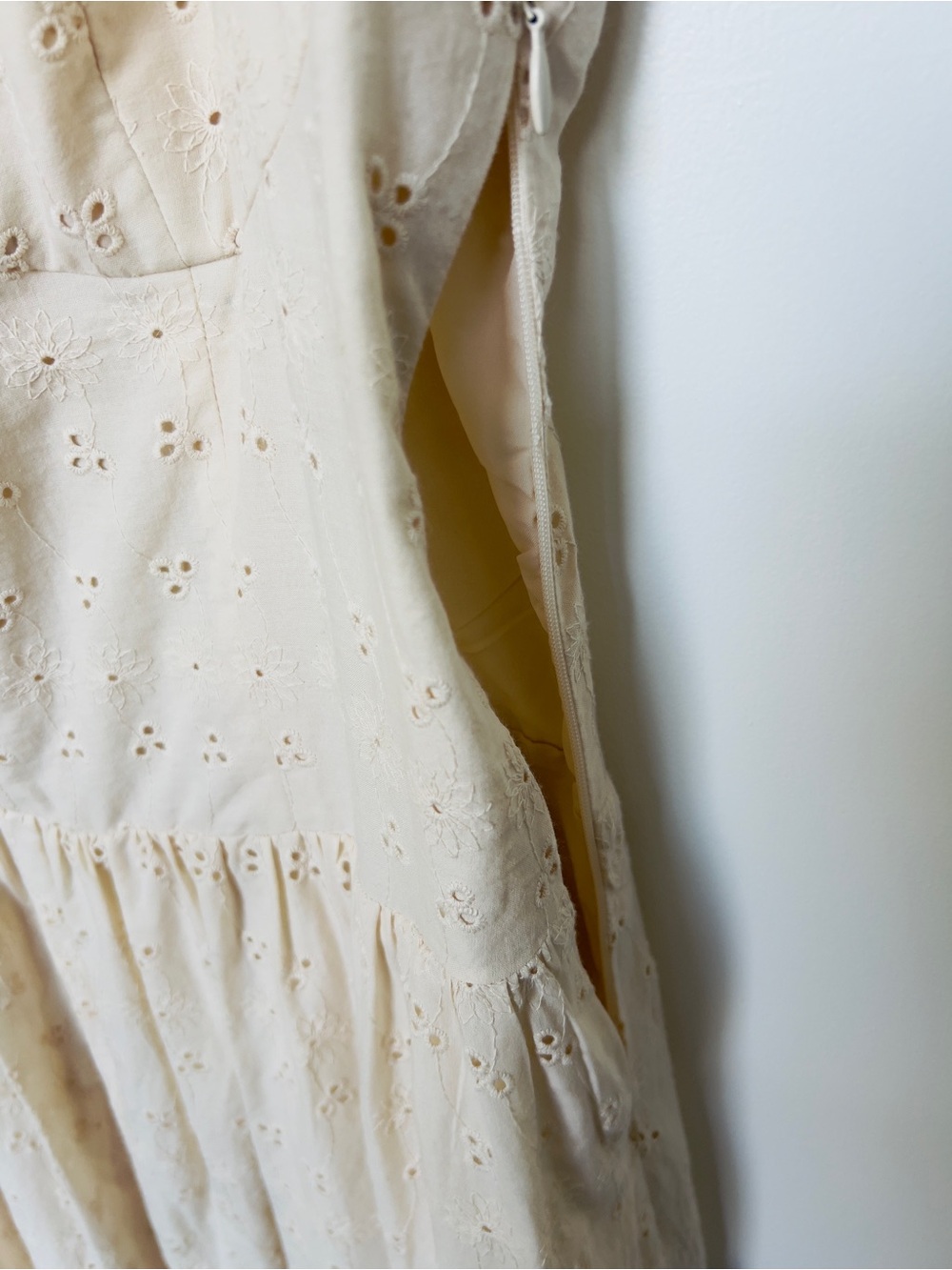 Wayf Cream Eyelet Midi Dress - Picture 5 of 7